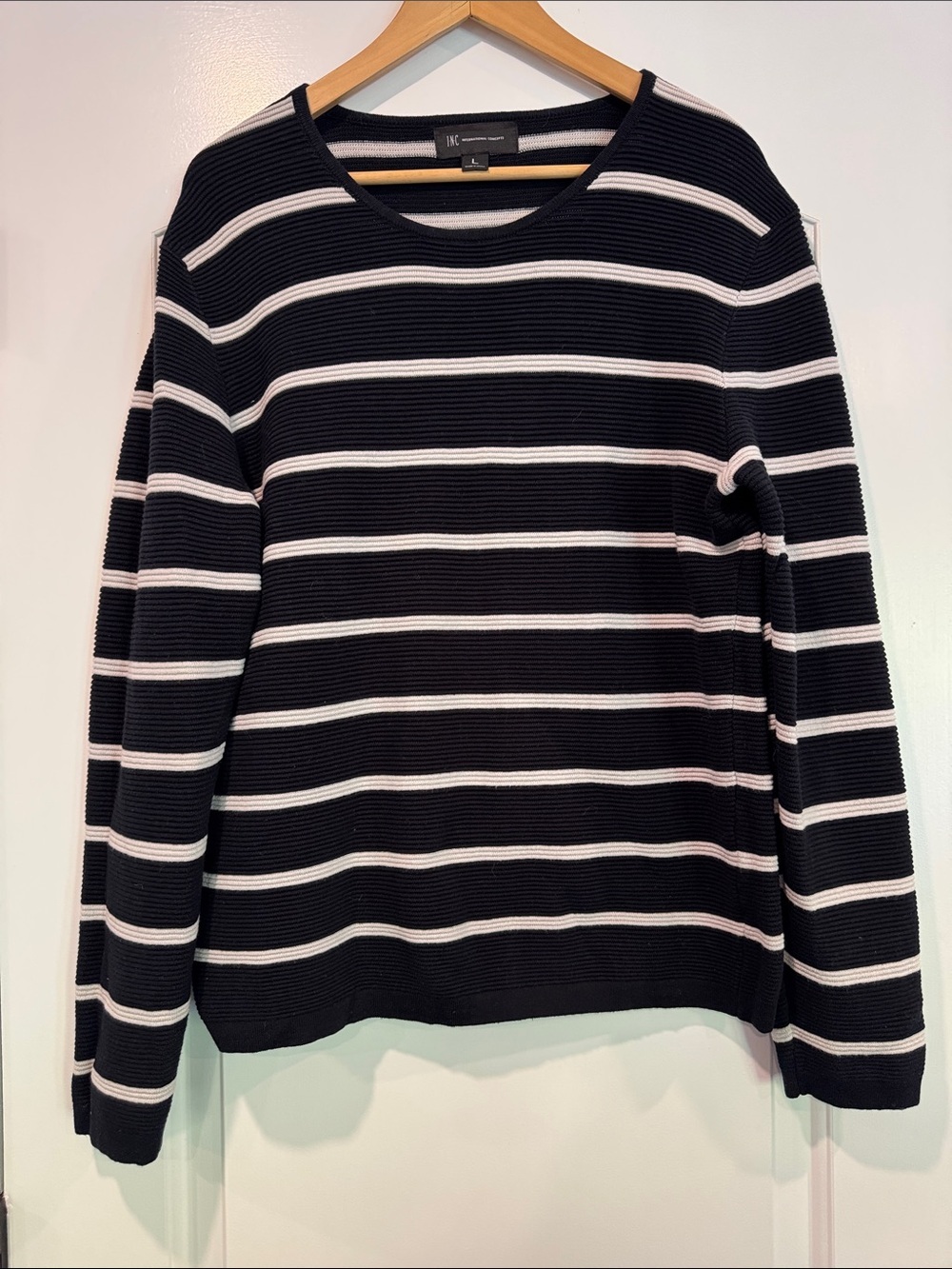 INC International Concept Men’s Cotton Black & White Sweater Size Large